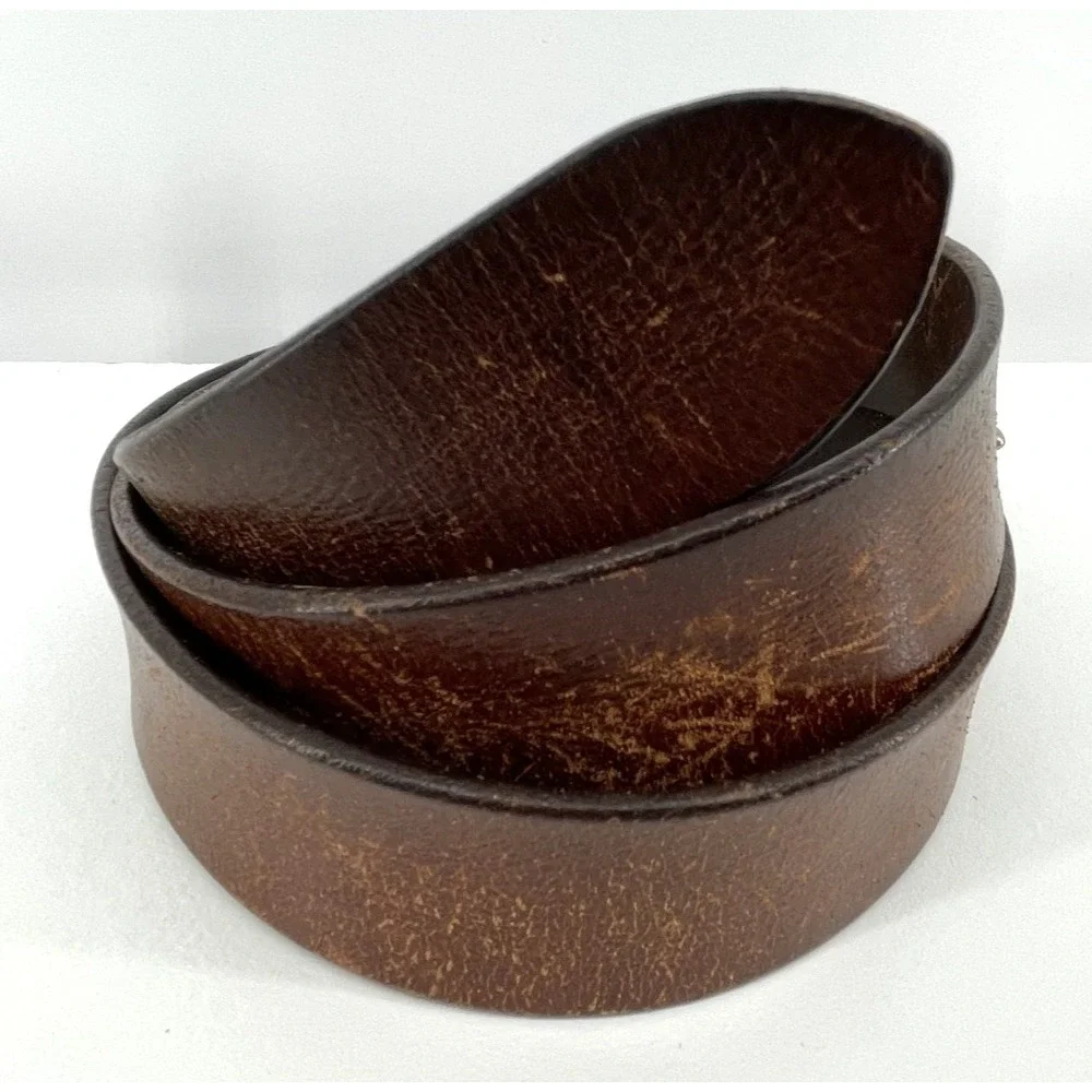 Vintage Brown Leather Men's Size 38-40 USA Distressed 1 1/2